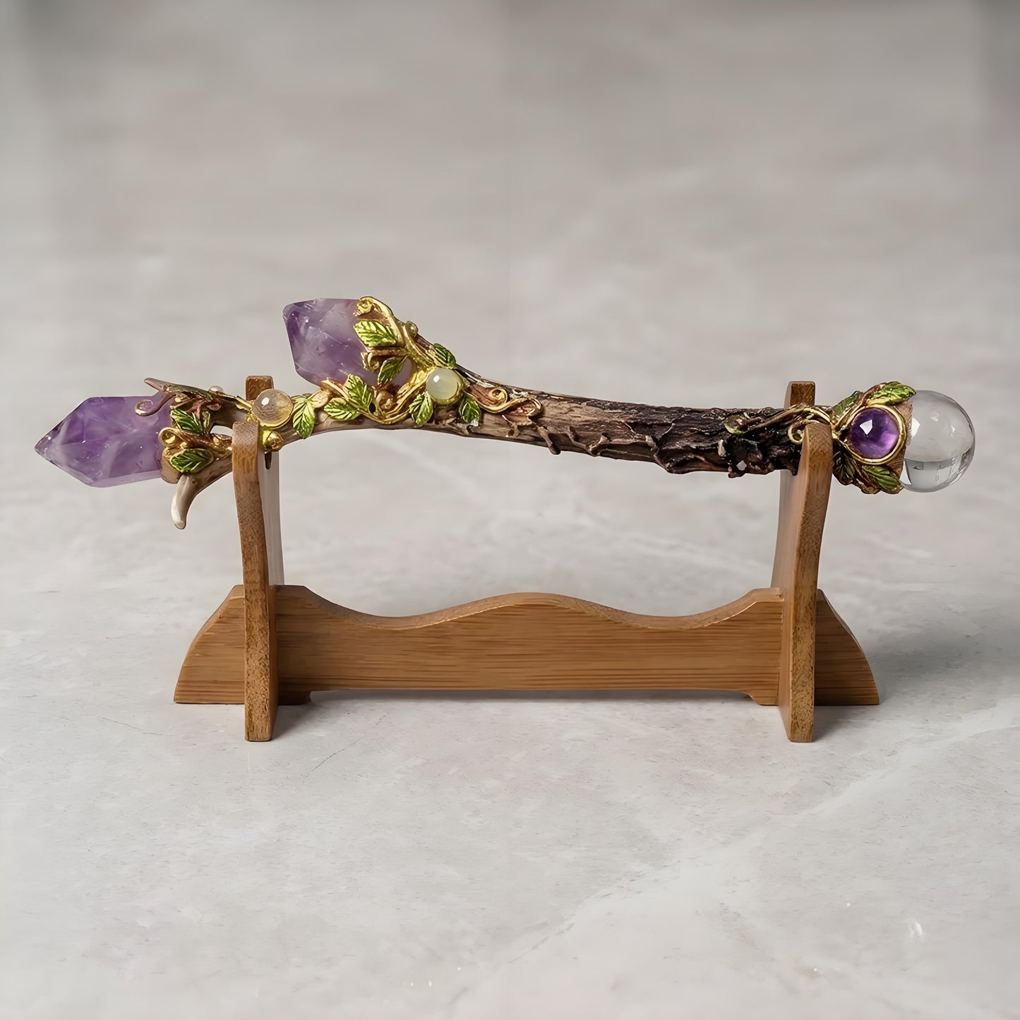 Handcrafted Amethyst Antler Crystal Wand | Ritual Tool for Energy Healing, Meditation & Protection